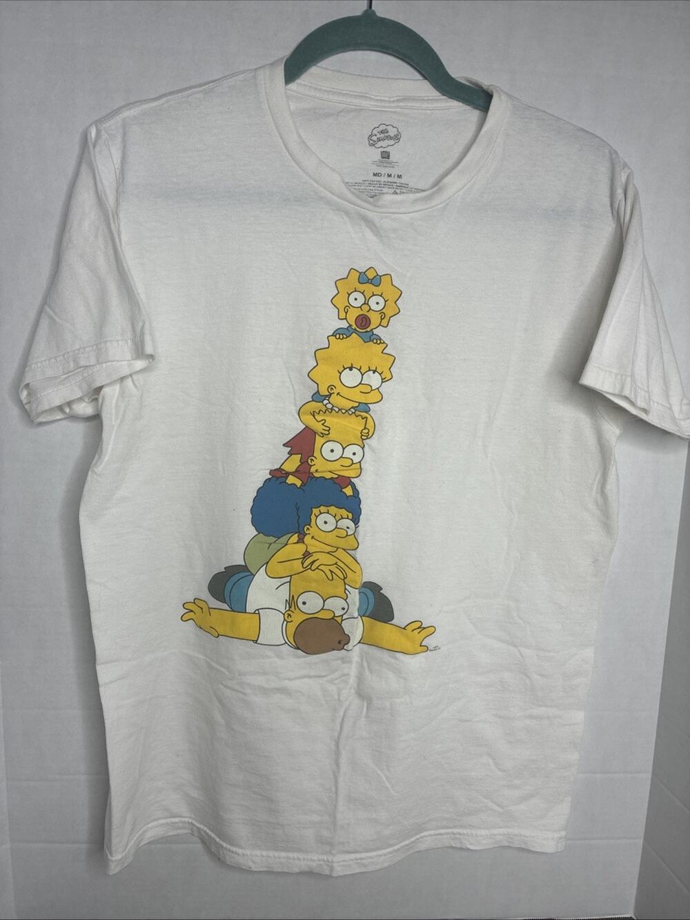 The Simpsons Family MATT GROENING T-Shirt Mens Size Medium White Tee TV Show